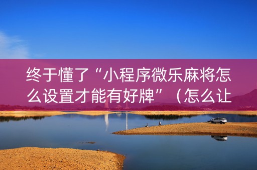 终于懂了“小程序微乐麻将怎么设置才能有好牌”（怎么让系统给你发好牌)