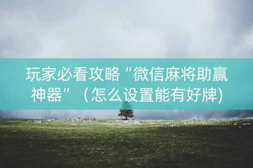玩家必看攻略“微信麻将助赢神器”（怎么设置能有好牌)