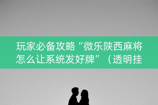 玩家必备攻略“微乐陕西麻将怎么让系统发好牌”（透明挂辅助器)