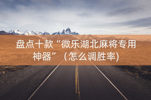 盘点十款“微乐湖北麻将专用神器”（怎么调胜率)