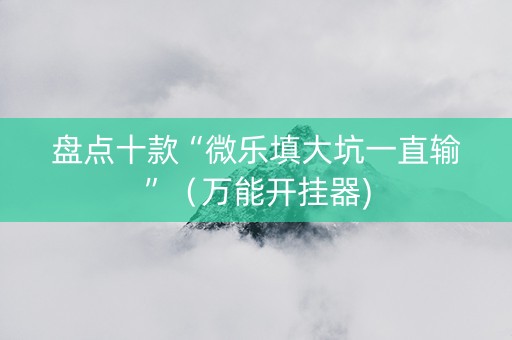 盘点十款“微乐填大坑一直输”（万能开挂器)