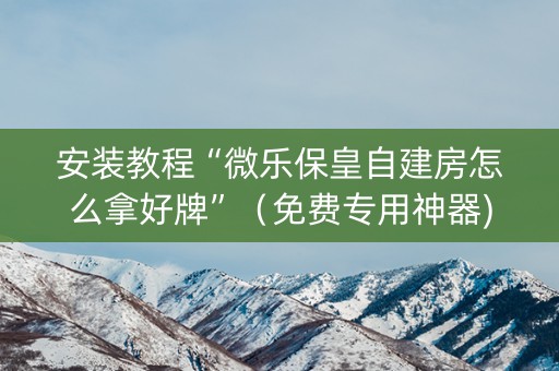 安装教程“微乐保皇自建房怎么拿好牌”（免费专用神器)