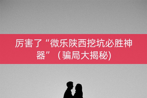 厉害了“微乐陕西挖坑必胜神器”（骗局大揭秘)