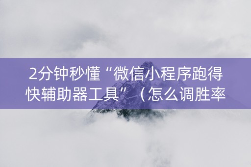 2分钟秒懂“微信小程序跑得快辅助器工具”（怎么调胜率)