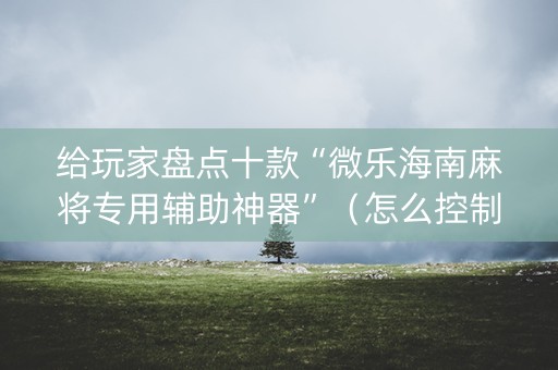 给玩家盘点十款“微乐海南麻将专用辅助神器”（怎么控制输赢)