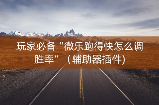 玩家必备“微乐跑得快怎么调胜率”（辅助器插件)