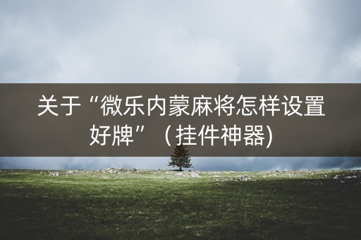 关于“微乐内蒙麻将怎样设置好牌”（挂件神器)