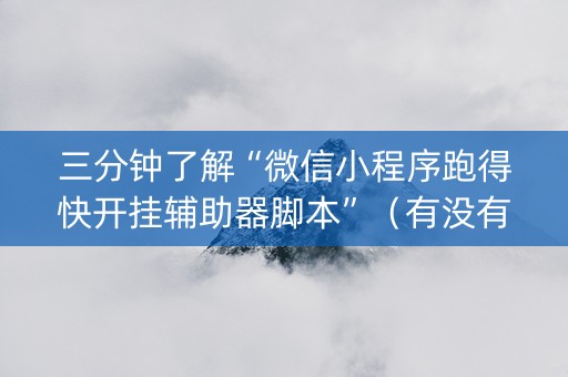 三分钟了解“微信小程序跑得快开挂辅助器脚本”（有没有猫腻)