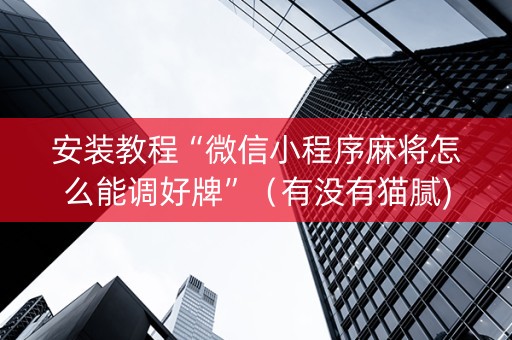 安装教程“微信小程序麻将怎么能调好牌”（有没有猫腻)