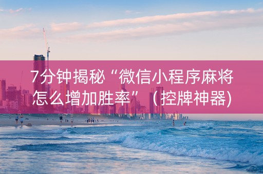 7分钟揭秘“微信小程序麻将怎么增加胜率”（控牌神器)