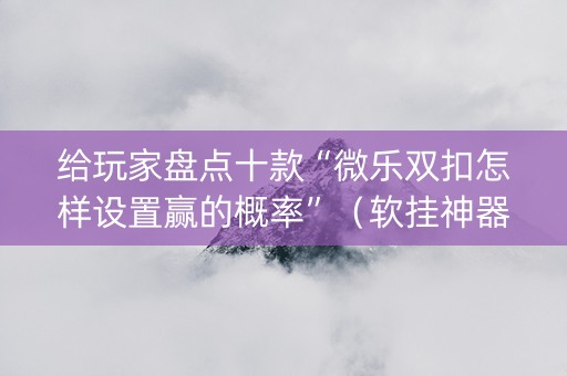 给玩家盘点十款“微乐双扣怎样设置赢的概率”（软挂神器)