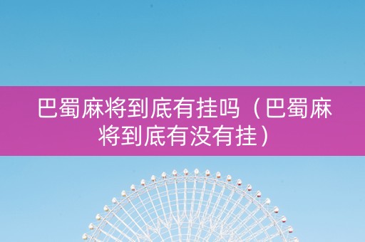 巴蜀麻将到底有挂吗（巴蜀麻将到底有没有挂）