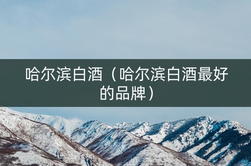 哈尔滨白酒（哈尔滨白酒最好的品牌）
