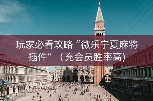 玩家必看攻略“微乐宁夏麻将插件”（充会员胜率高)