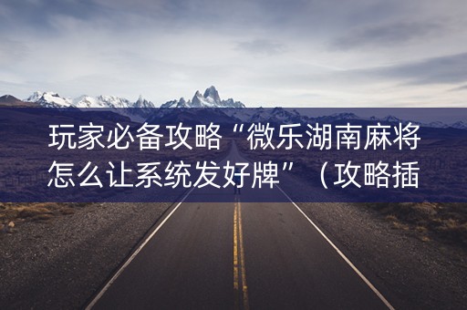 玩家必备攻略“微乐湖南麻将怎么让系统发好牌”（攻略插件)
