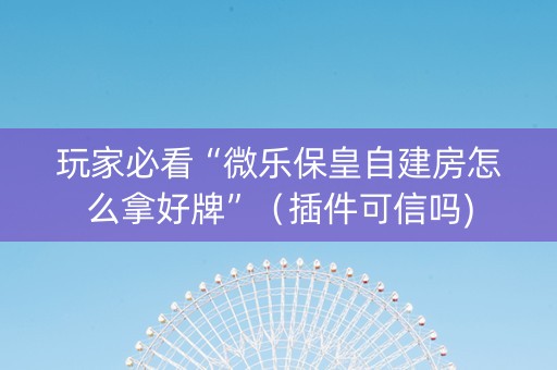 玩家必看“微乐保皇自建房怎么拿好牌”（插件可信吗)