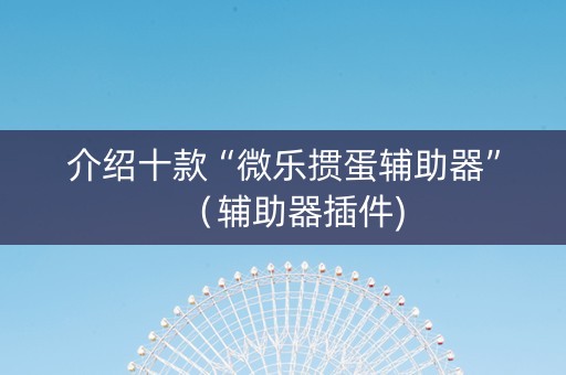介绍十款“微乐掼蛋辅助器”（辅助器插件)