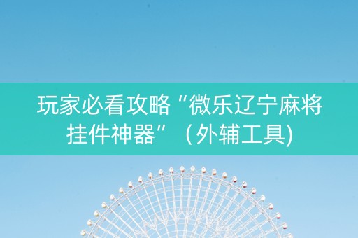 玩家必看攻略“微乐辽宁麻将挂件神器”（外辅工具)
