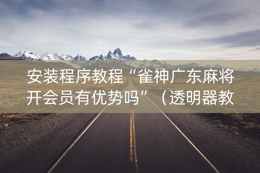 安装程序教程“雀神广东麻将开会员有优势吗”（透明器教程)