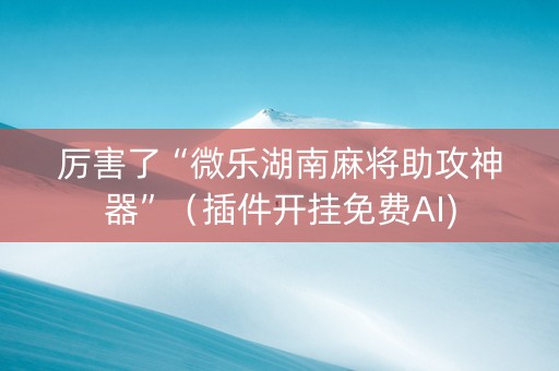 厉害了“微乐湖南麻将助攻神器”（插件开挂免费AI)