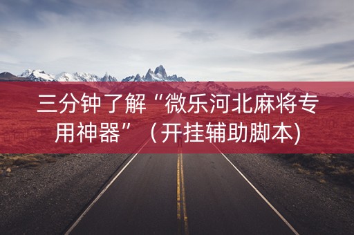 三分钟了解“微乐河北麻将专用神器”（开挂辅助脚本)