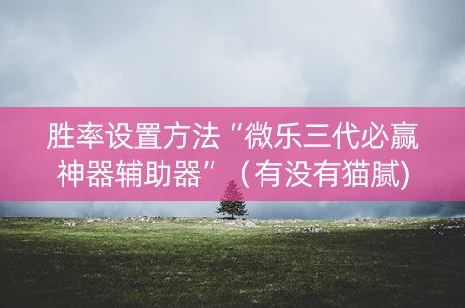 胜率设置方法“微乐三代必赢神器辅助器”（有没有猫腻)