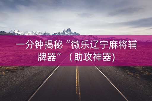 一分钟揭秘“微乐辽宁麻将辅牌器”（助攻神器)