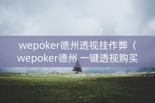 wepoker德州透视挂作弊（wepoker德州 一键透视购买）