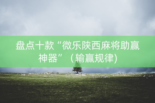 盘点十款“微乐陕西麻将助赢神器”（输赢规律)