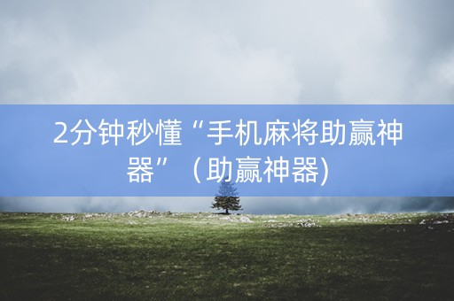 2分钟秒懂“手机麻将助赢神器”（助赢神器)