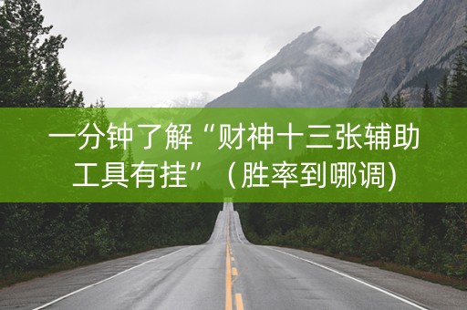 一分钟了解“财神十三张辅助工具有挂”（胜率到哪调)