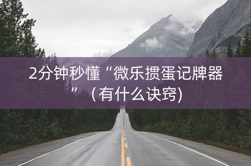 2分钟秒懂“微乐掼蛋记牌器”（有什么诀窍)