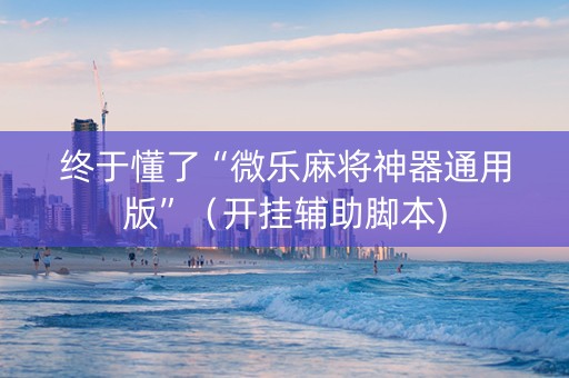 终于懂了“微乐麻将神器通用版”（开挂辅助脚本)