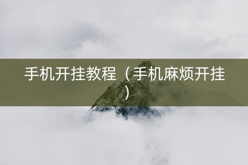 手机开挂教程（手机麻烦开挂）