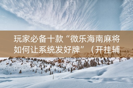 玩家必备十款“微乐海南麻将如何让系统发好牌”（开挂辅助脚本)
