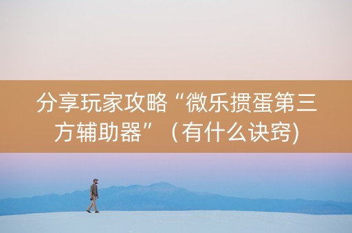分享玩家攻略“微乐掼蛋第三方辅助器”（有什么诀窍)