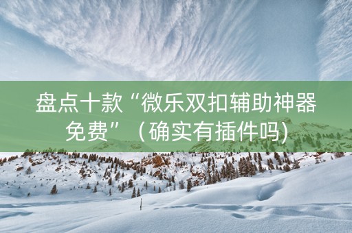 盘点十款“微乐双扣辅助神器免费”（确实有插件吗)