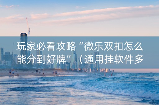 玩家必看攻略“微乐双扣怎么能分到好牌”（通用挂软件多少钱)