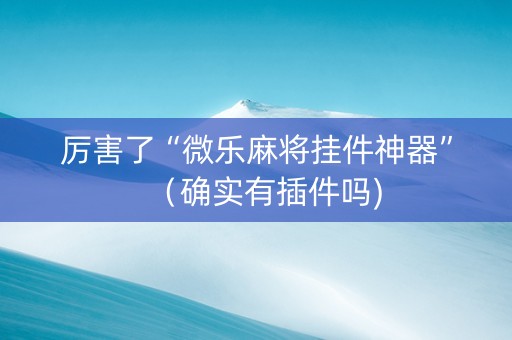 厉害了“微乐麻将挂件神器”（确实有插件吗)