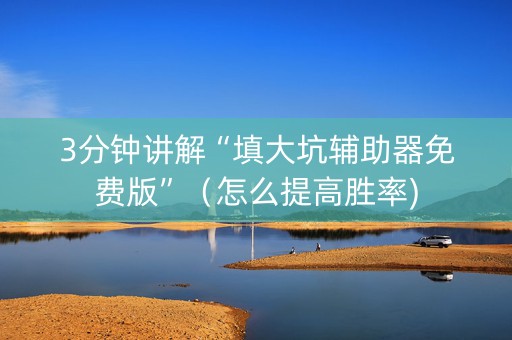3分钟讲解“填大坑辅助器免费版”（怎么提高胜率)