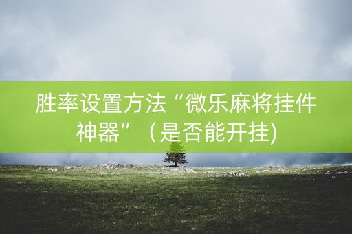 胜率设置方法“微乐麻将挂件神器”（是否能开挂)