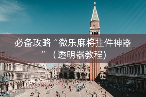 必备攻略“微乐麻将挂件神器”（透明器教程)