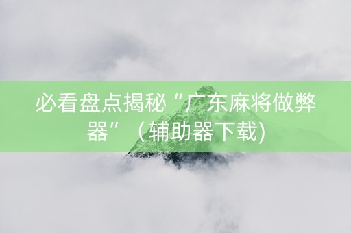 必看盘点揭秘“广东麻将做弊器”（辅助器下载)
