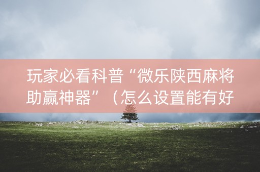 玩家必看科普“微乐陕西麻将助赢神器”（怎么设置能有好牌)