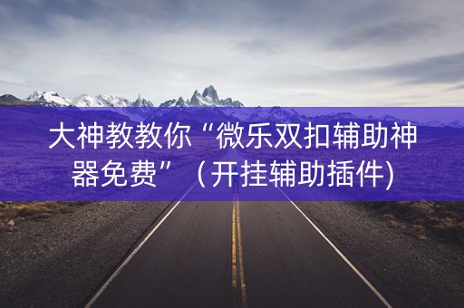 大神教教你“微乐双扣辅助神器免费”（开挂辅助插件)