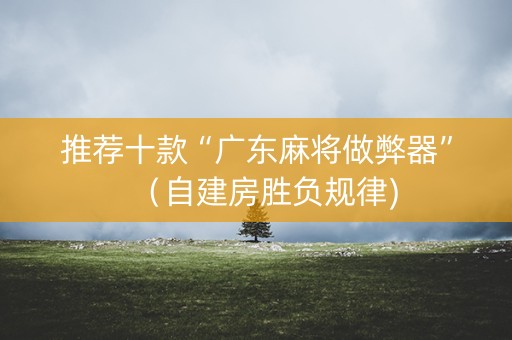 推荐十款“广东麻将做弊器”（自建房胜负规律)