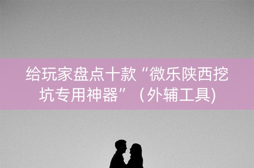 给玩家盘点十款“微乐陕西挖坑专用神器”（外辅工具)