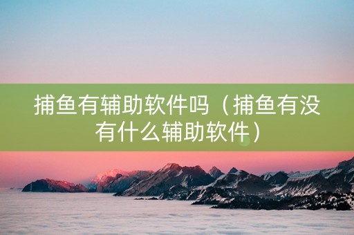 捕鱼有辅助软件吗（捕鱼有没有什么辅助软件）
