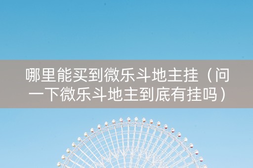 哪里能买到微乐斗地主挂（问一下微乐斗地主到底有挂吗）