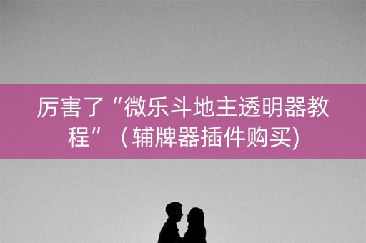 厉害了“微乐斗地主透明器教程”（辅牌器插件购买)